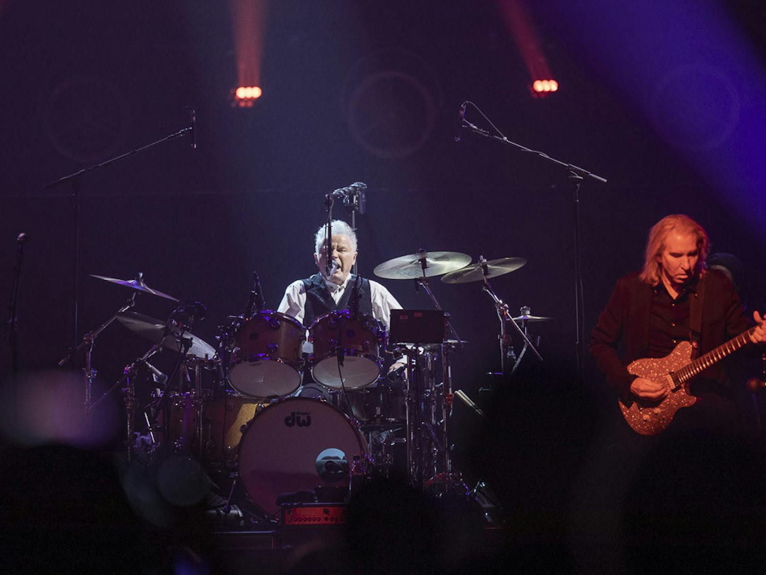 Don Henley, the last original member of the Eagles, plays the drums during the band's "Hotel California" Tour at Colonial Life Arena on March 30, 2023. This is the band's first performance in South Carolina since it came to Greenville in 2022.&nbsp;