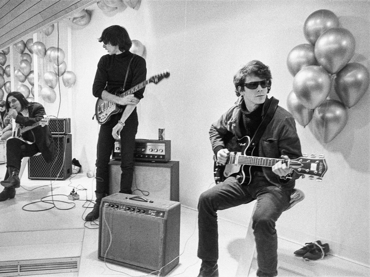 From left, Maureen "Moe" Tucker, John Cale, Sterling Morrison and Lou Reed from archival photography from "The Velvet Underground," streaming now on Apple TV+.