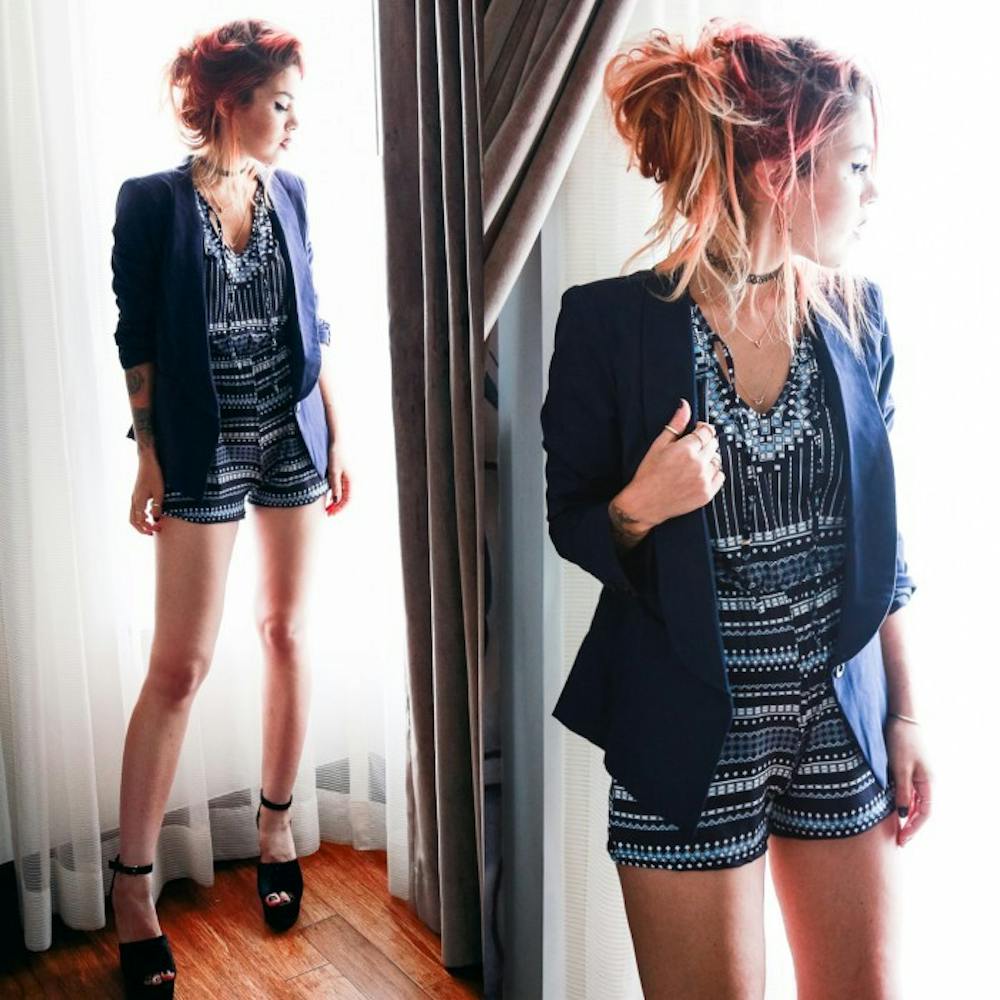 <p>Luanna P's style is all about layering--shirts under shirts, all under jackets.</p>
