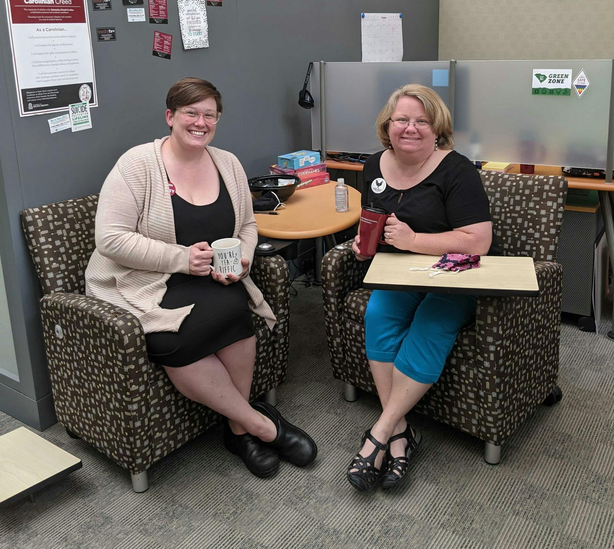 Kat James (left), coordinator of Gamecock Recovery and Aimee Hourigan (right), director of Gamecock Recovery. 

