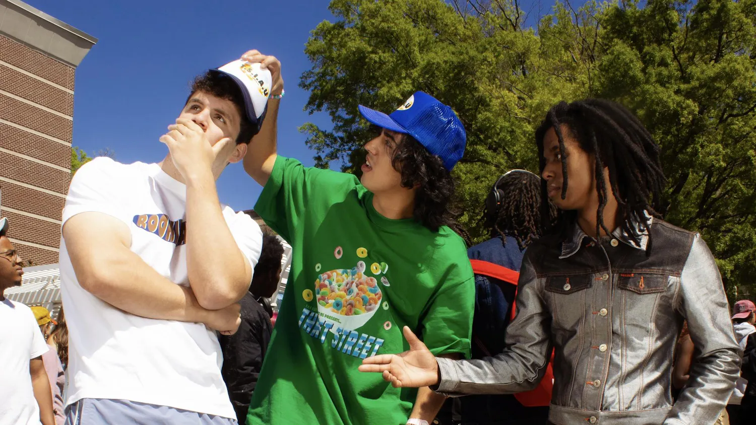 (Left to right) Noah Rostolder, Amir Diba and Aaron Jacobs on March 28, 2026, at Thrift Street.