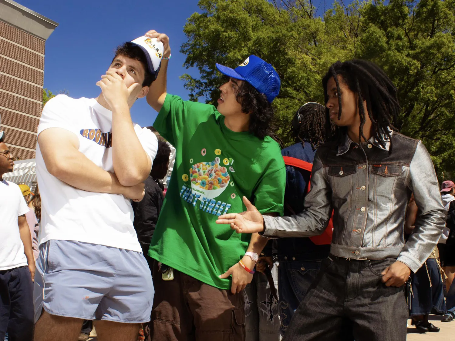 (Left to right) Noah Rostolder, Amir Diba and Aaron Jacobs on March 28, 2026, at Thrift Street.