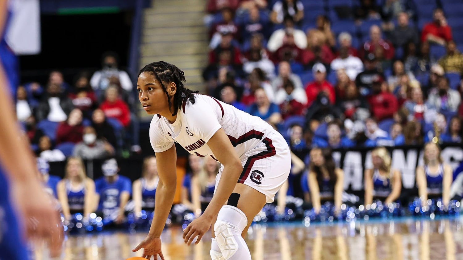 Junior guard Zia Cooke on offense during the third quarter of South Carolina's 80-50 victory over Creighton during the Elite Eight on Sunday, March 27, 2022.