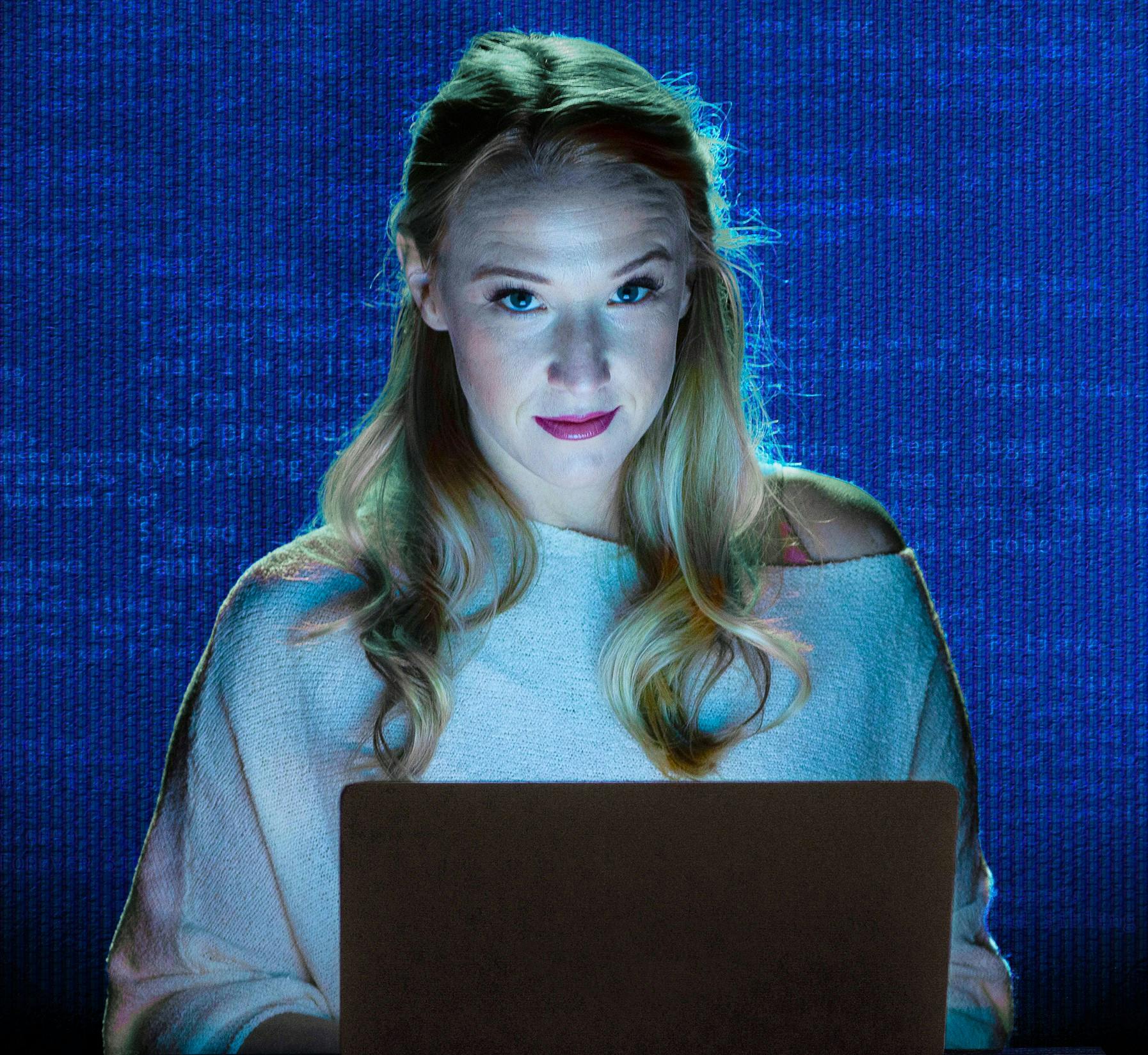 Pictured is Jennifer Lucas O’Briant, a third-year theater and psychology student, as Sugar, the main character in the play "Tiny Beautiful Things."&nbsp;