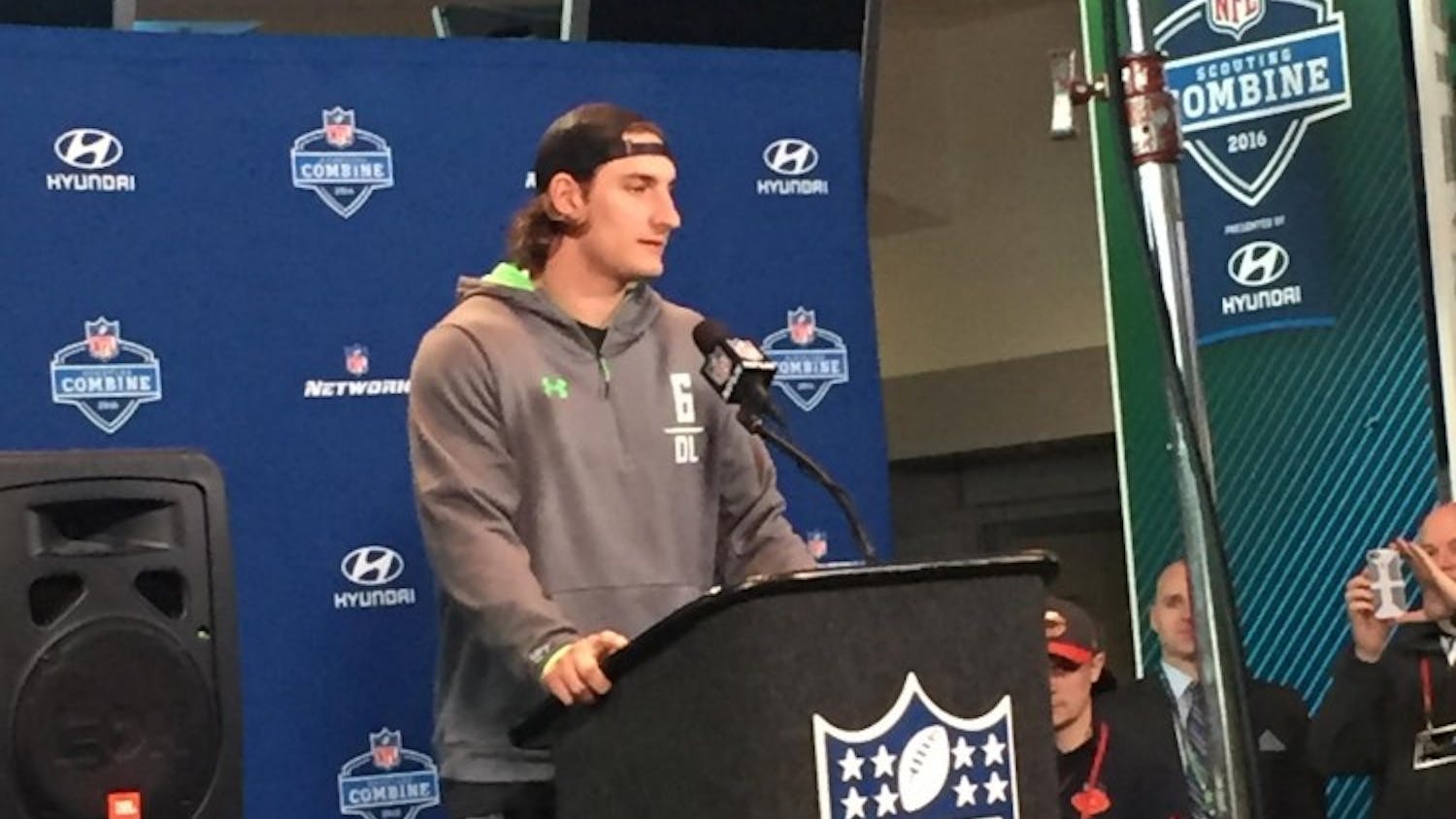Ohio State defensive end Joey Bosa, a projected top ten pick in the draft, gave me my first taste of an NFL Combine press conference.