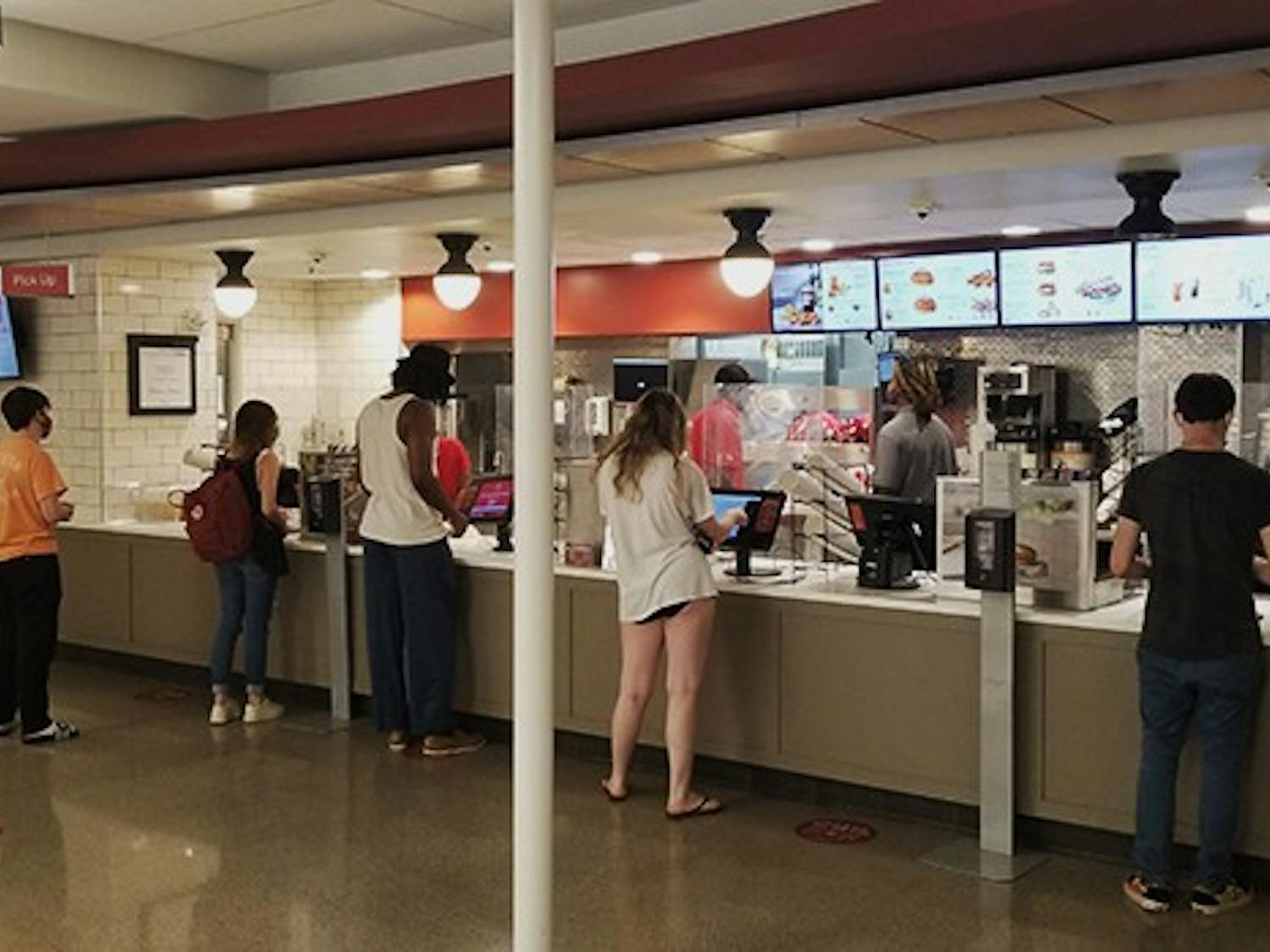 The Chick-fil-A in Russell House. This is one of the most popular eating destinations for students on campus.