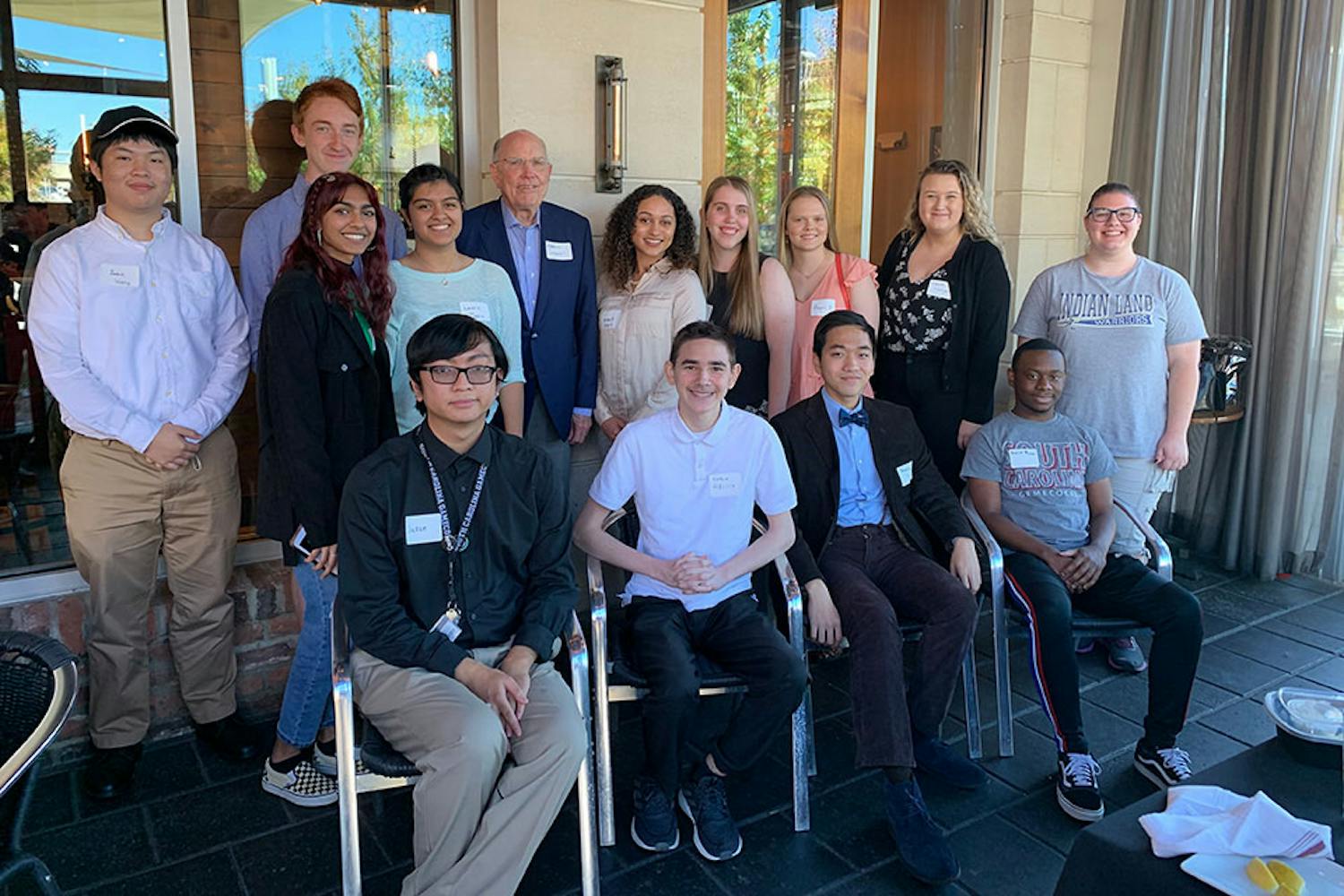 Students from the College of Engineering and Computing's Summer Start Scholar Program. The CEC provides free, on-campus housing for 20 incoming first-generation freshmen during the three week program.