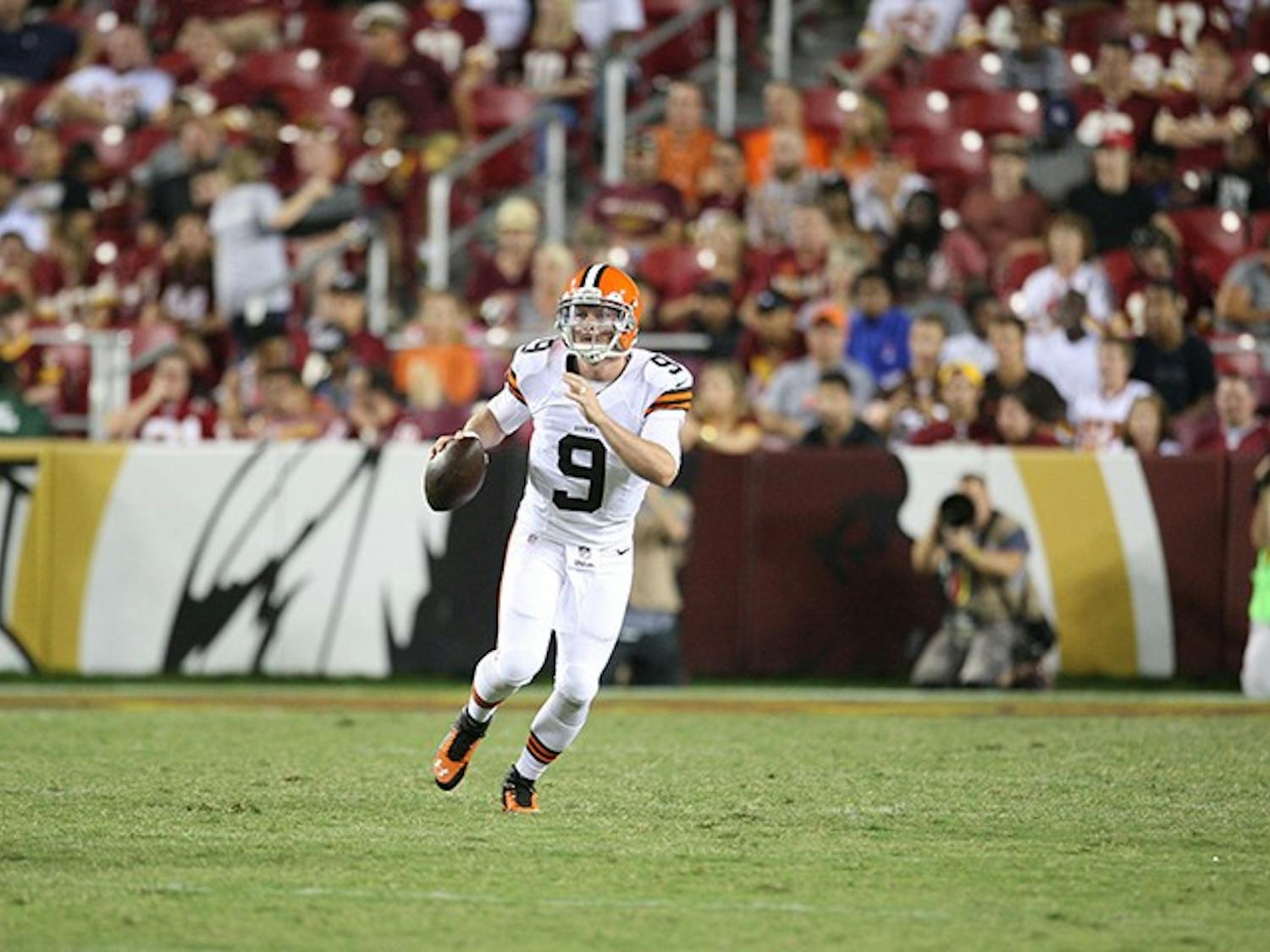 In Connor Shaw's first NFL action, he went 8-for-9 for 123 yards and a touchdown.