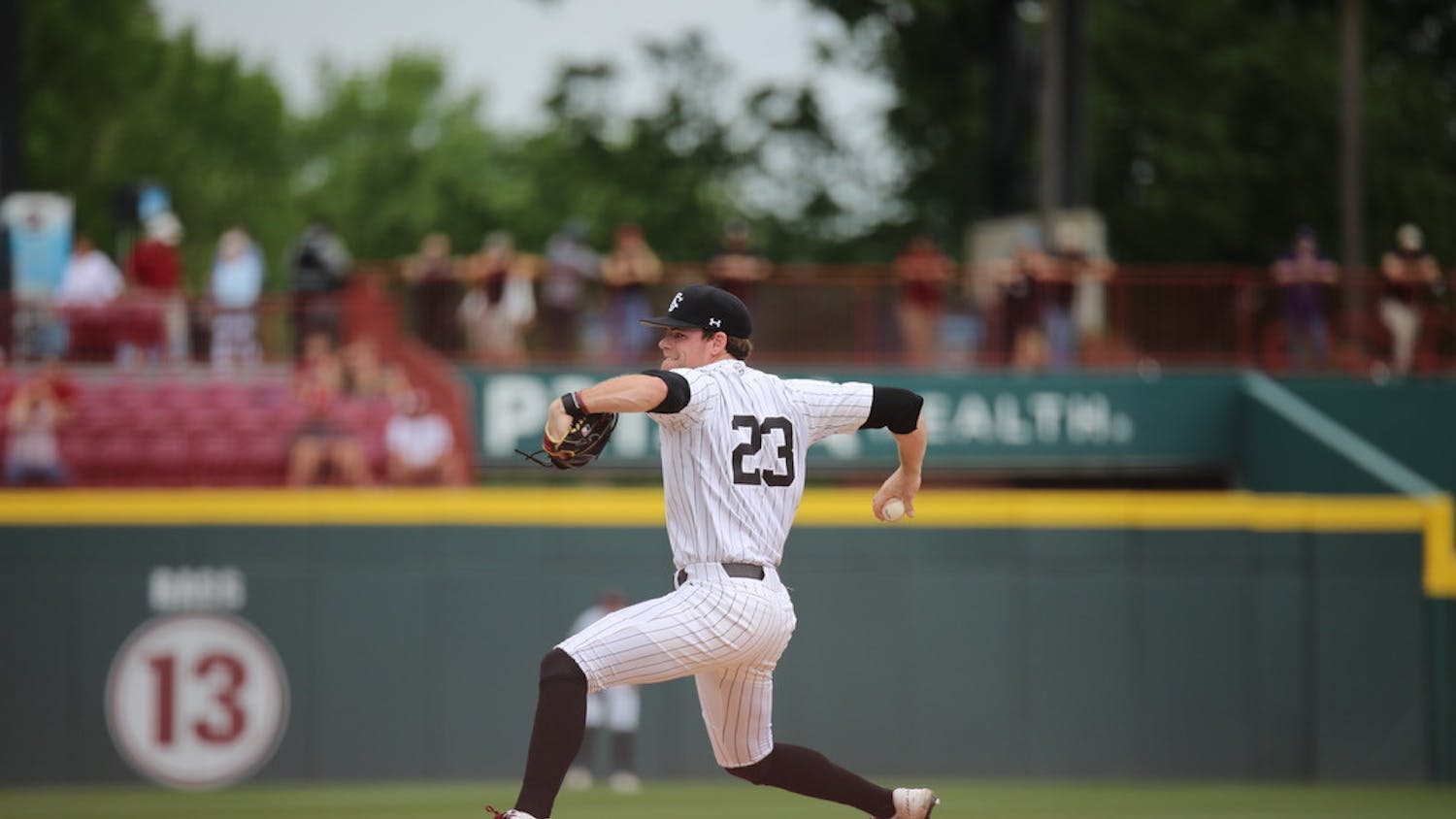Junior pitcher Jack Mahoney started for South Carolina in the series' second game on April 7, 2023. The game was Mahoney's eighth start of 2023 after undergoing Tommy John surgery and not pitching in 2022.