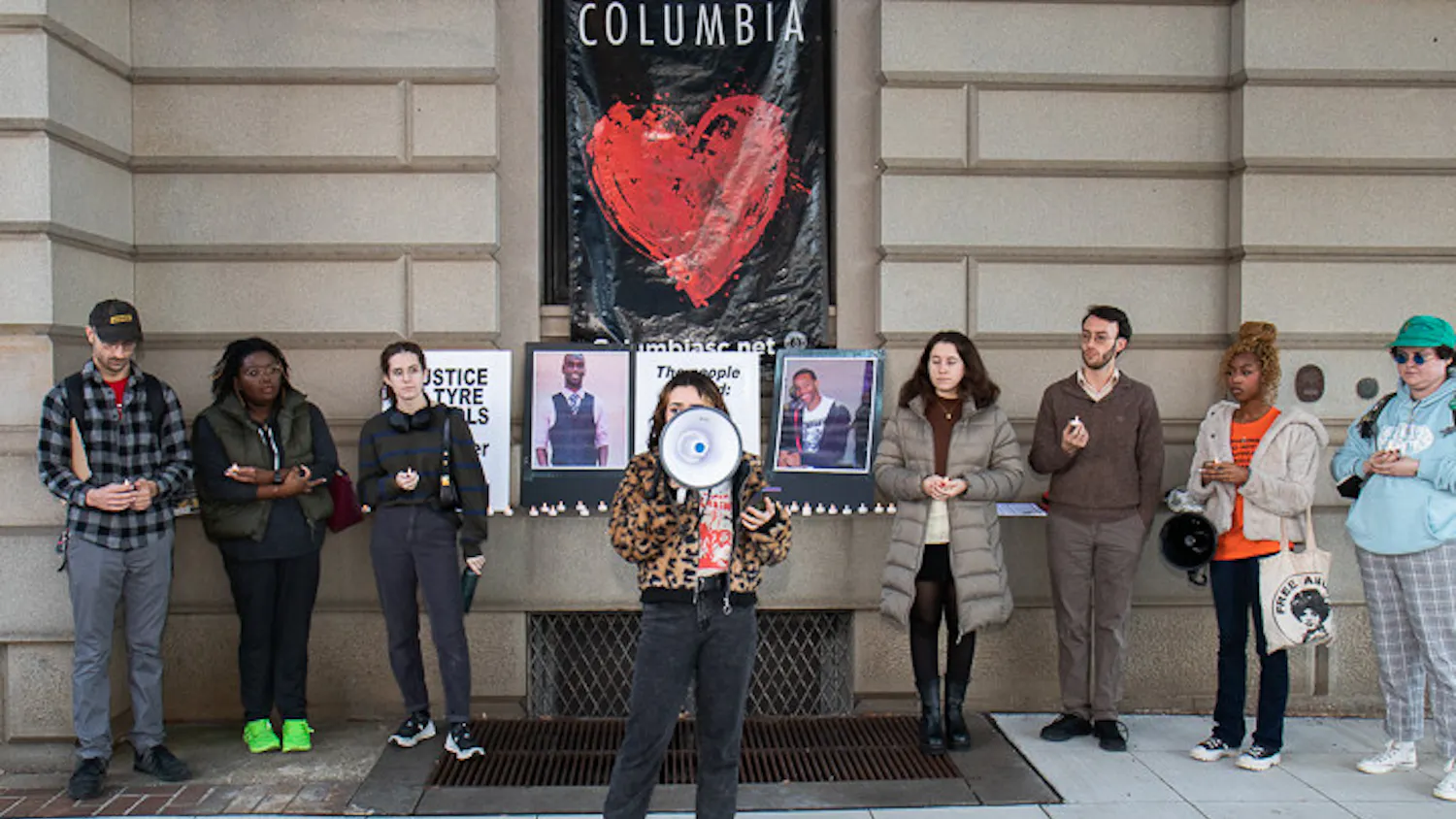 The South Carolina Party for Socialism and Liberation held a candlelight vigil for Tyre Nichols on Feb. 5, 2023. The event was the first event in Columbia, S.C. to honor Nichols death at the hands of five Memphis, Tennessee police officers on Jan. 10, 2023. Members of the community, USC students and activists were in attendance of the event. 