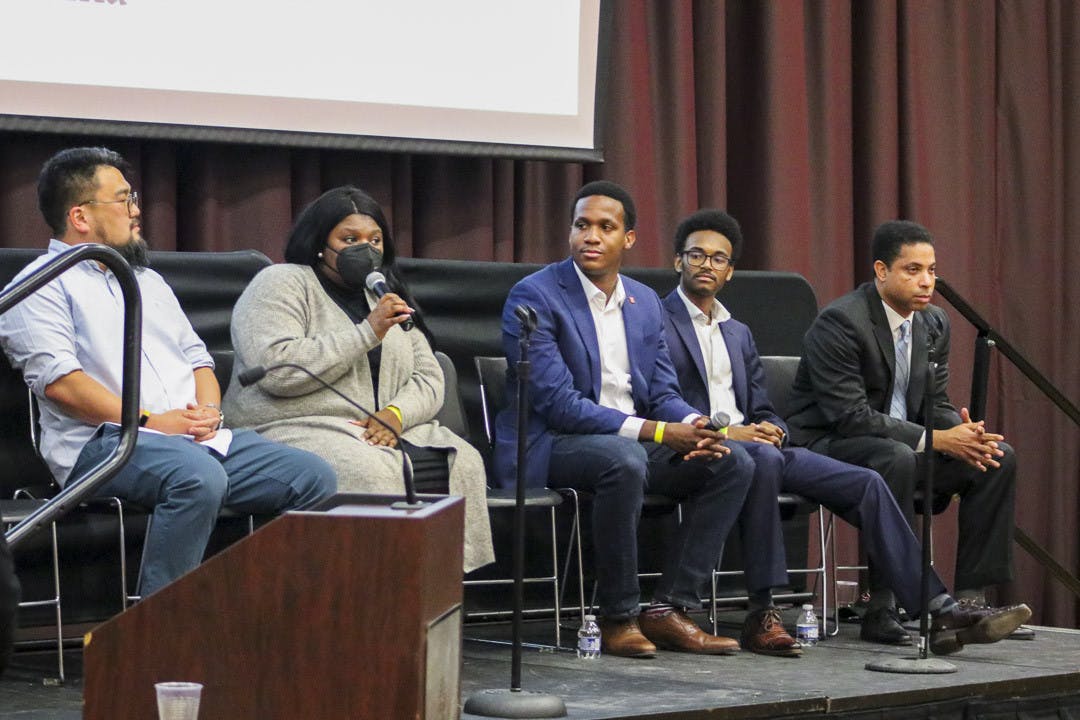 Alpha Kappa Psi, in collaboration with the Black Business Association and the Office of Diversity and Inclusion at the Darla Moore School of Business, hosted the "Being Black in the Workspace" event in the Russell House Ballroom on Feb. 20, 2023. Panelists from the organizations spoke on the challenges and biases that minorities face in the workplace, and the importance of incorporating diversity.

Photos by: Dylan McCants