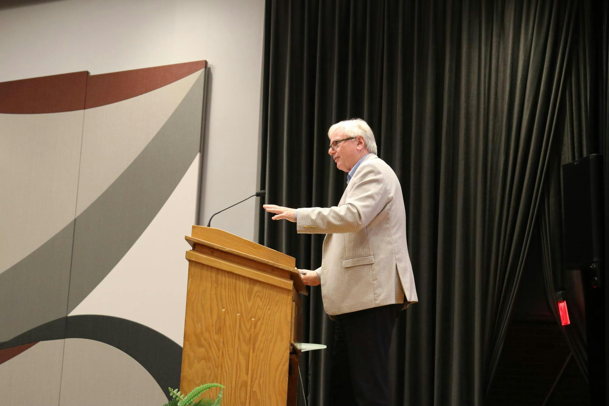 FILE — Faculty members from the University of South Carolina gather on Wednesday afternoon to listen and ask questions to USC President Michael Amiridis and board of trustees chair Thad Westbrook. President Amiridis speaks to the gathered faculty.