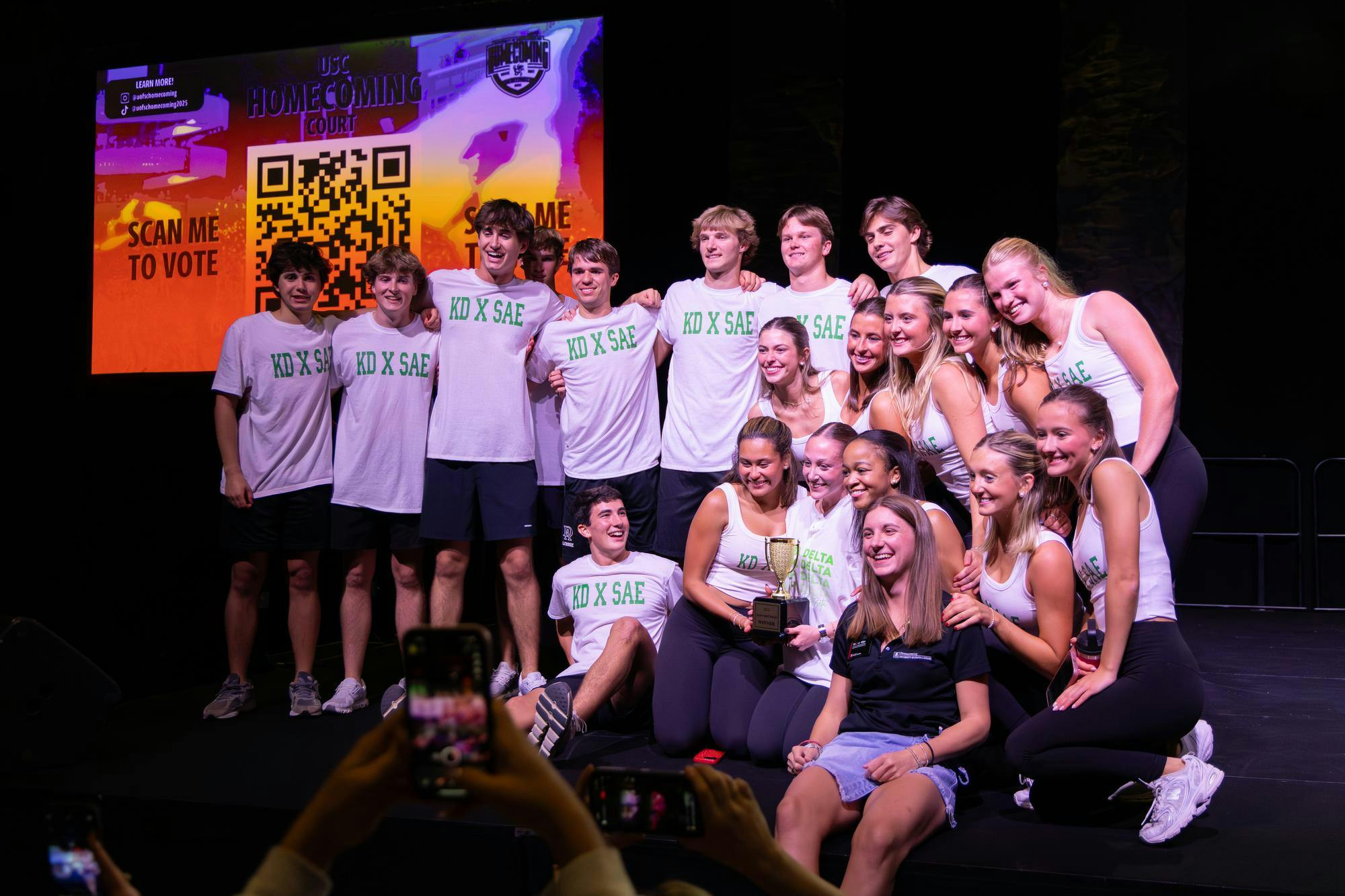 Members of Kappa Delta and Sigma Alpha Epsilon pose for a photo after winning the Spurs &amp; Struts competition on Oct. 22, 2025, at the Columbia Metropolitan Convention Center. Twenty groups participated in the event, including Greek organizations, clubs and Student Government.