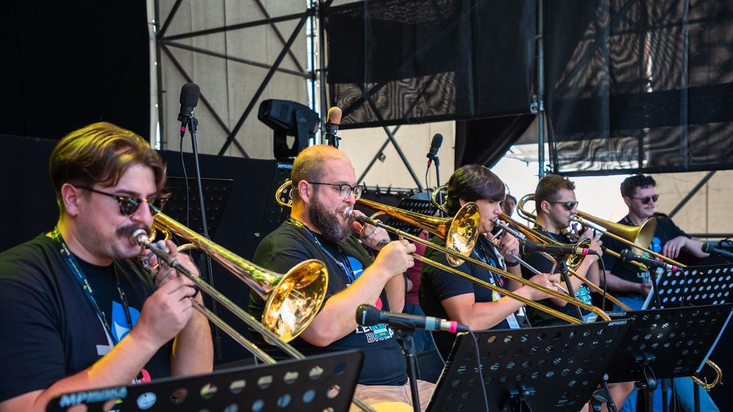 Members of the Left Bank Big Band, USC's premier student jazz ensemble, perform at the Umbria Jazz Festival in Perugia, Italy, on July 12, 2025.
