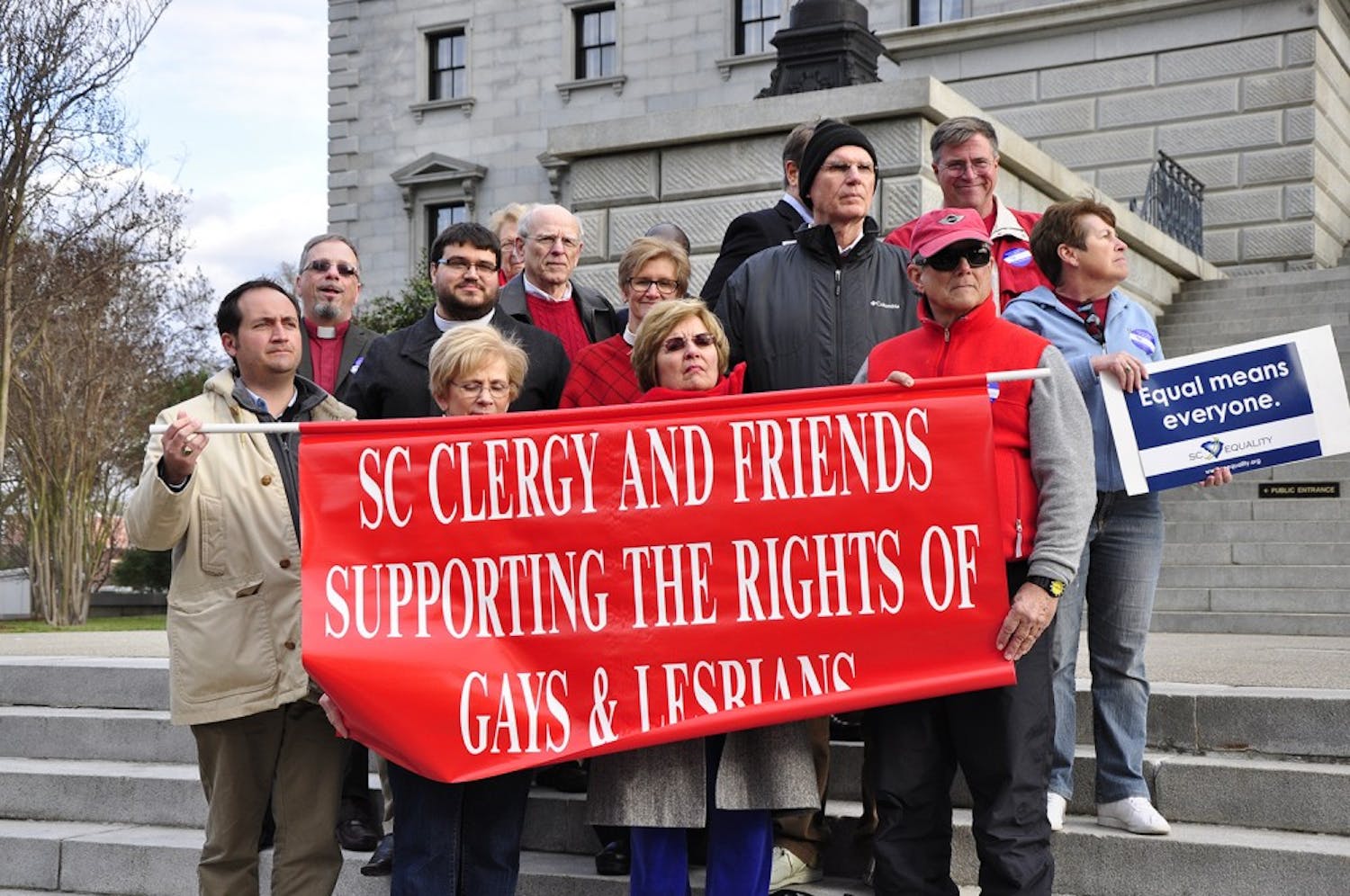 The South Carolina Clergy and Friends Supporting the Rights of Gays and Lesbians were one of many pro-LGBT organizations to make an appearance at Tuesday's United for Marriage Equality Rally.