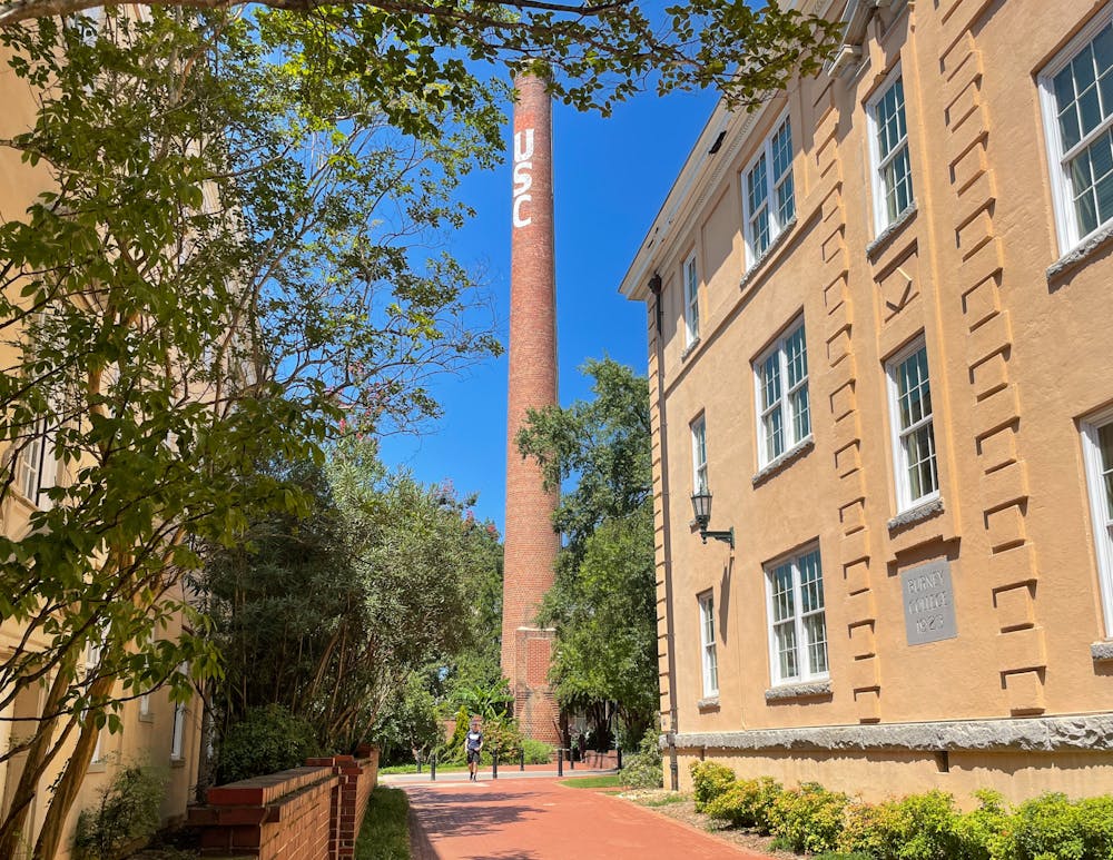 <p>The USC Smokestack located at the heart of campus on Aug. 31, 2022.</p>