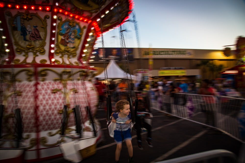 Motion of a swing ride.