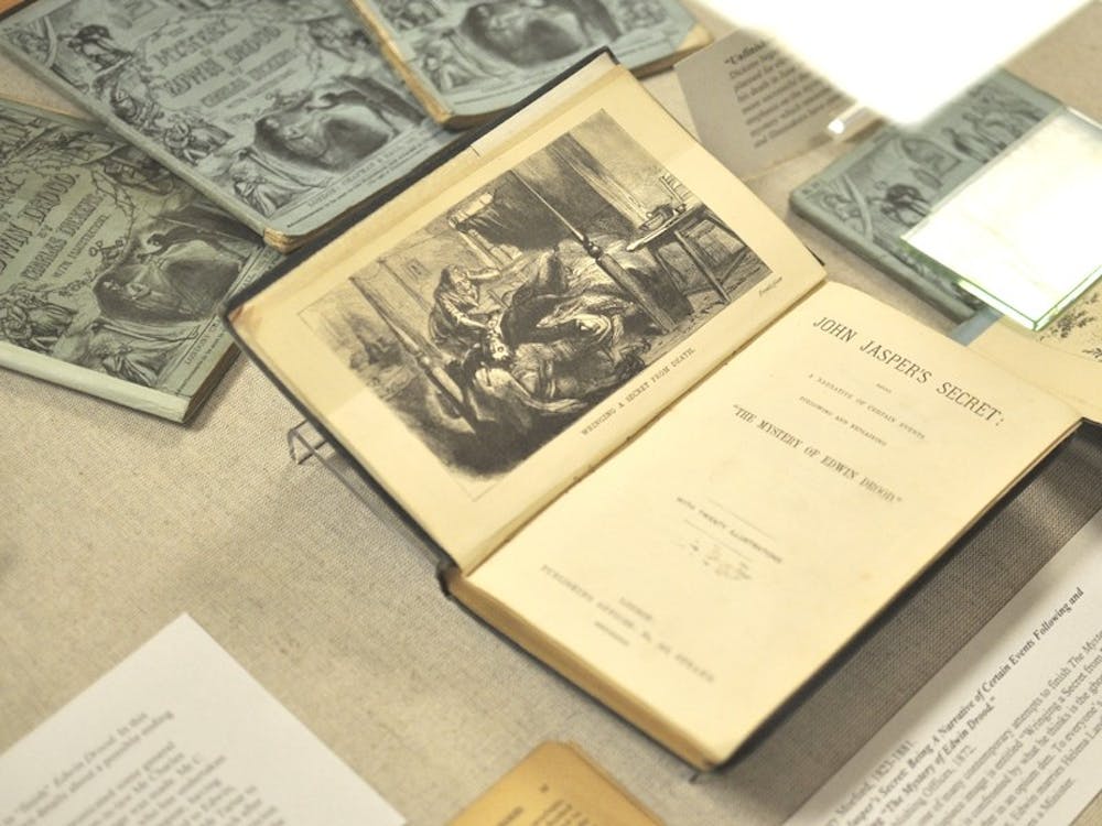 Charles Dickens’ children’s works are shown in the exhibit.