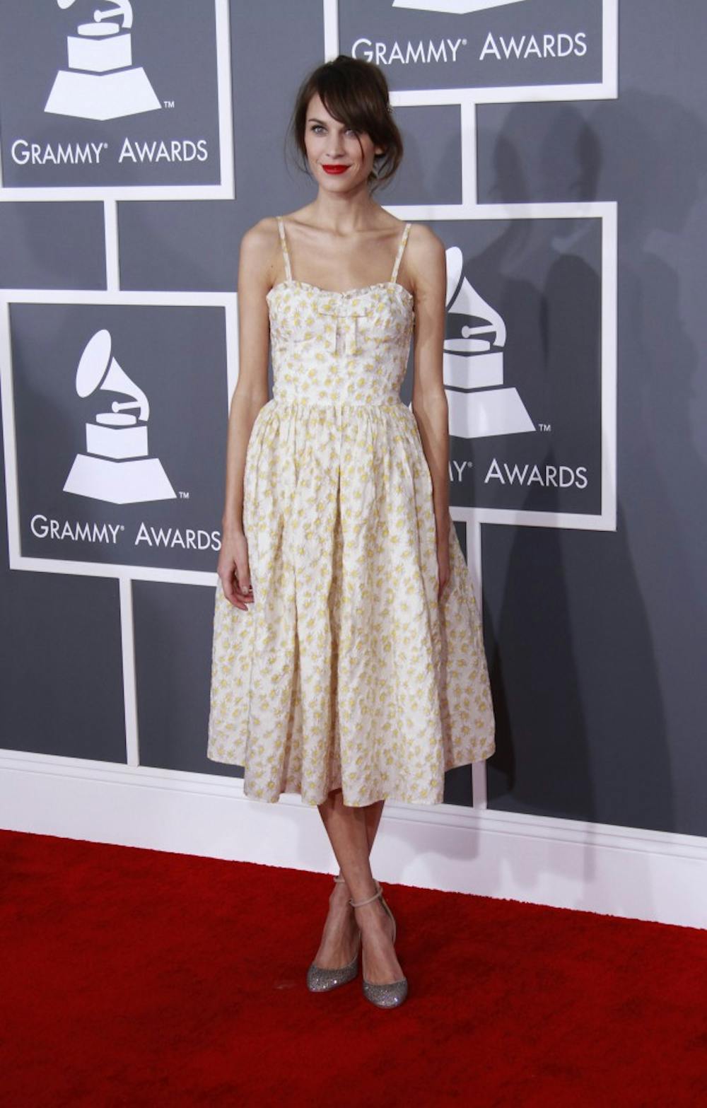 Alexa Chung arrives for the 55th Annual Grammy Awards at Staples Center in Los Angeles, California, on Sunday, February 10, 2013. (Kirk McKoy/Los Angeles Times/MCT)