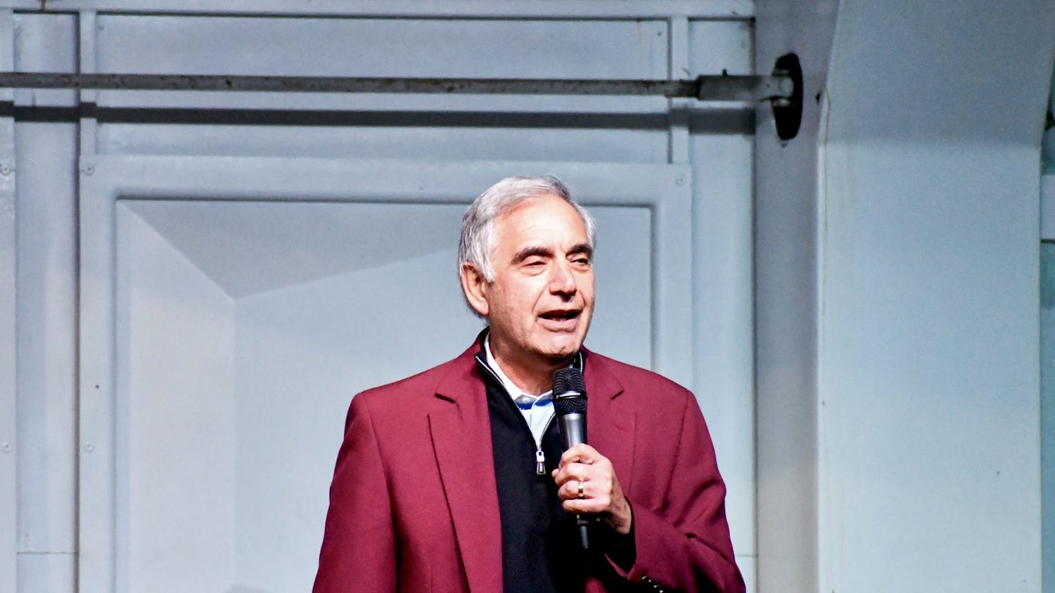 University of South Carolina Interim President speaks to the crowd gathered. 