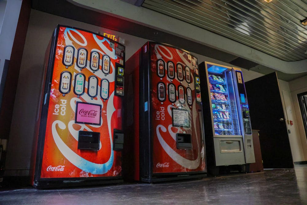 <p>Vending machines in the basement of the Russell House pictured on Oct. 19, 2025. There are numerous vending machines located around the University of South Carolina’s campus, many of which allow students to use their CarolinaCard as payment.</p>
