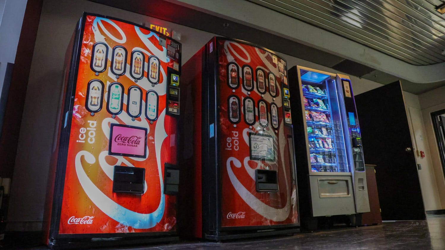 Vending machines in the basement of the Russell House pictured on Oct. 19, 2025. There are numerous vending machines located around the University of South Carolina’s campus, many of which allow students to use their CarolinaCard as payment.