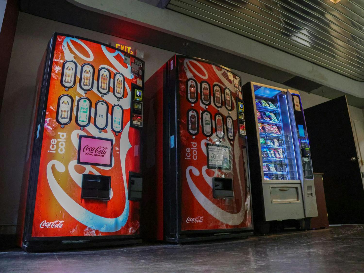 Vending machines in the basement of the Russell House pictured on Oct. 19, 2025. There are numerous vending machines located around the University of South Carolina’s campus, many of which allow students to use their CarolinaCard as payment.