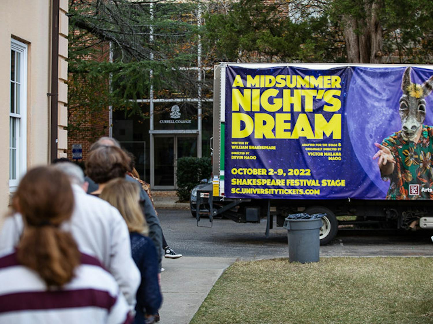 USC's Department of Theatre and Dance held an outside edition of Shakespearean play "A Midsummer Night's Dream" to a crowd across from Russel House in Columbia, S.C. on Oct. 9, 2022. This comedy consists of five interconnecting plots, connected by the marriage of characters Duke Theseus of Athens and Amazonian Queen Hippolyta.
The play, previously performed by USC Theatre and Dance in March 2021, was brought back for a second installation this year in the department's newest outdoor venue located near the Horseshoe on their new Shakespeare Festival Stage. Photos captured by Xavier Martin