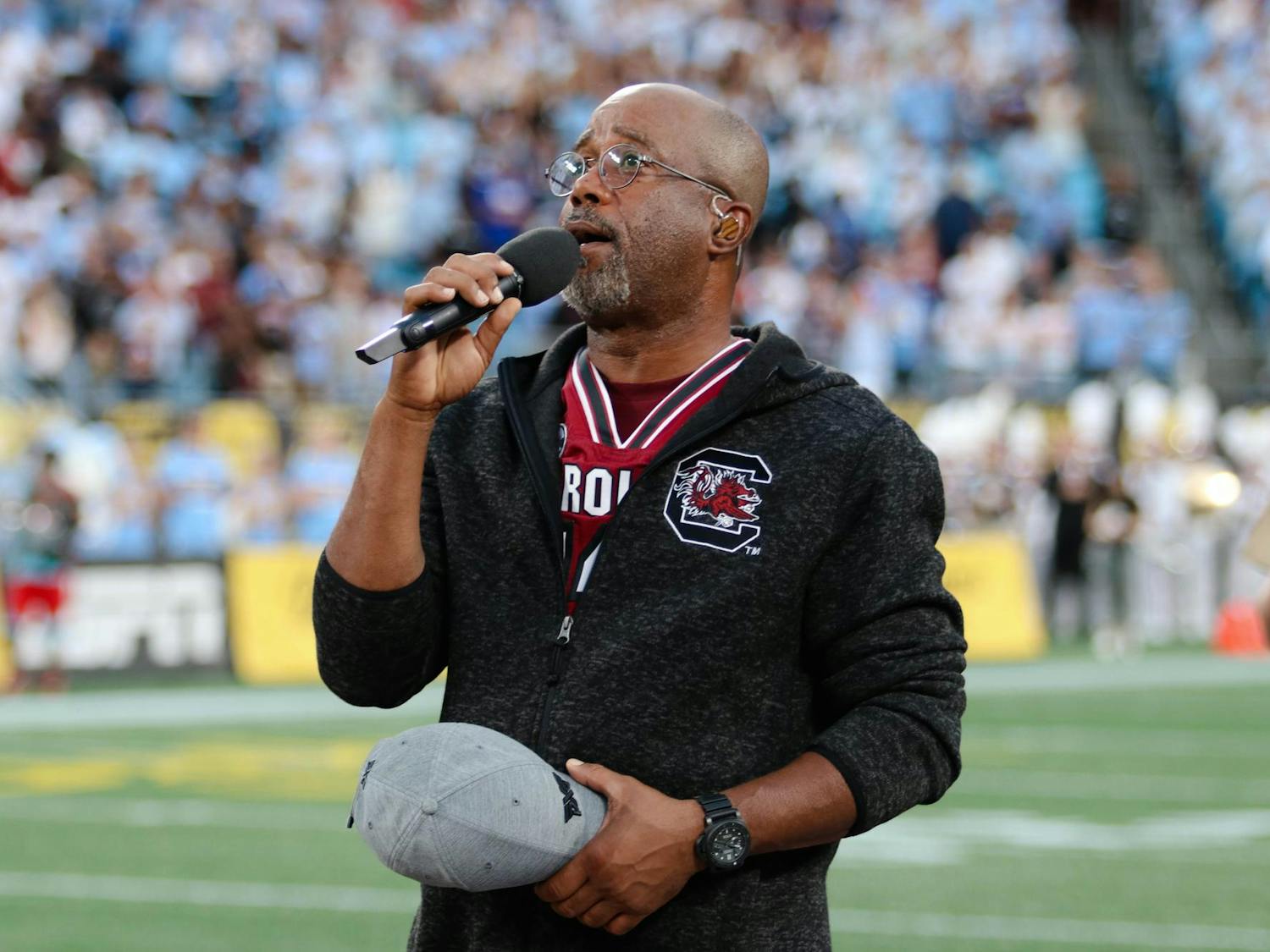 Darius Rucker performs the national anthem on Sept. 2, 2023. Rucker attended the University of South Carolina and was featured on ESPN's College GameDay.