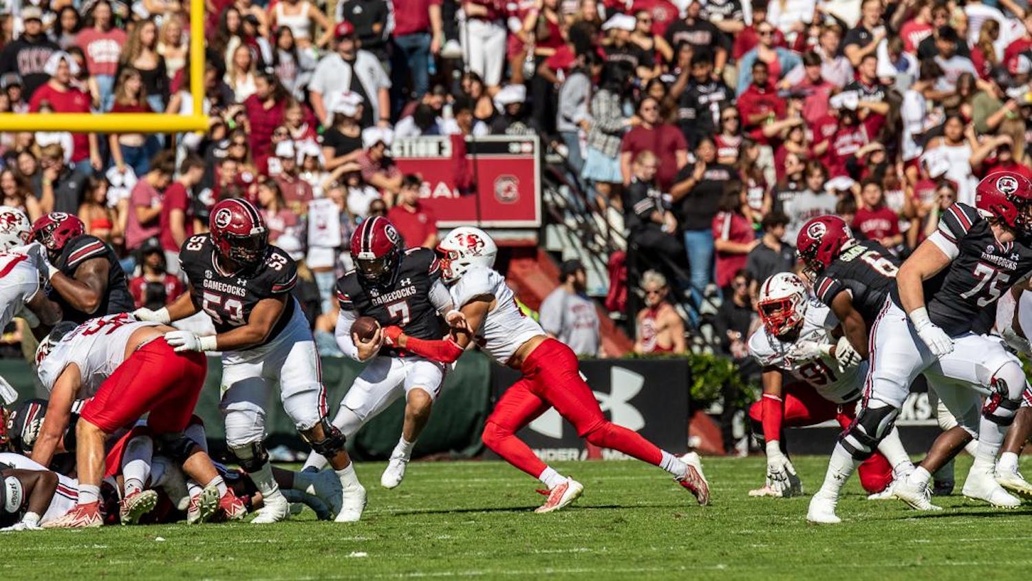 South Carolina took on Jacksonville State at Williams-Brice Stadium on Nov. 4, 2023. The team from the Ohio Valley Conference kept a tight hold on South Carolina initially, with the latter leading 21-14 in the first half of the game. After several successful turnovers and a pick-six from sophomore linebacker Stone Blanton in the fourth quarter, South Carolina was able to take home a 38-28 victory. South Carolina leaves the game with a 3-6 record and will return with another home game against Vanderbilt on Nov. 11, 2023.