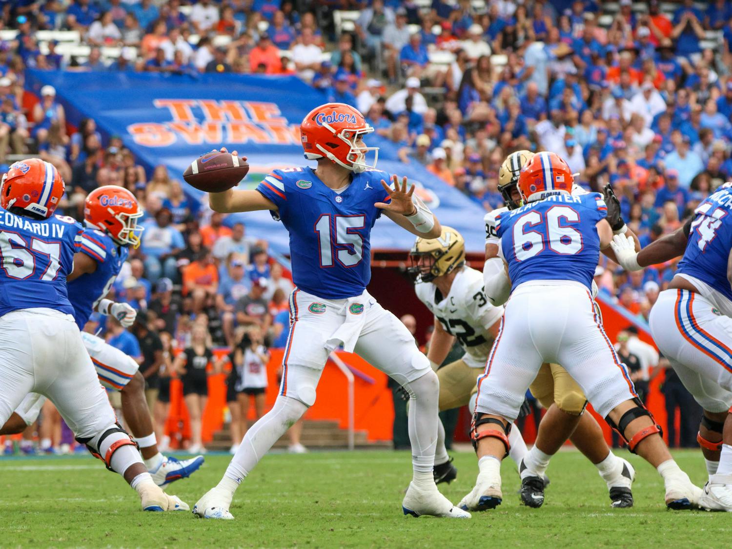 The University of Florida Gators defeat Vanderbilt University 38-14 at Ben Hill Griffin Stadium on Oct. 7, 2023. The Gators defeated the Gamecocks in its last home game 38-6 on Nov. 12, 2022.