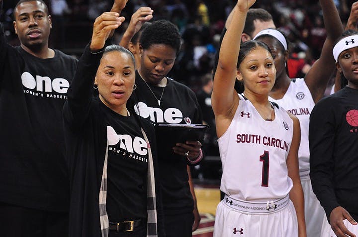 Head coach Dawn Staley's South Carolina team faces Vanderbilt on Sunday, the Gamecocks' fourth game in a 10-day span. 