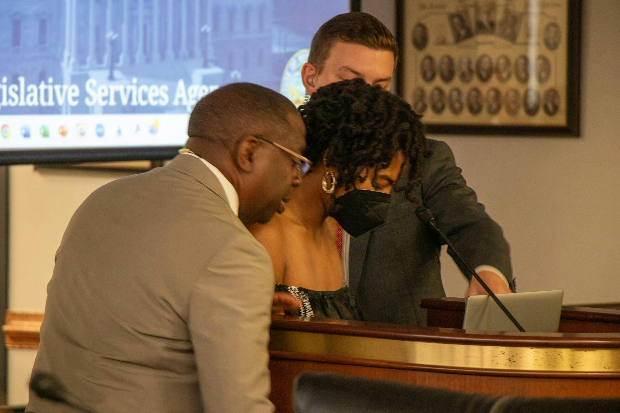 A speaker at the public hearing on S.B. 323 is told to leave on Oct. 1, 2025. The speaker was removed moments later by on-site security. 