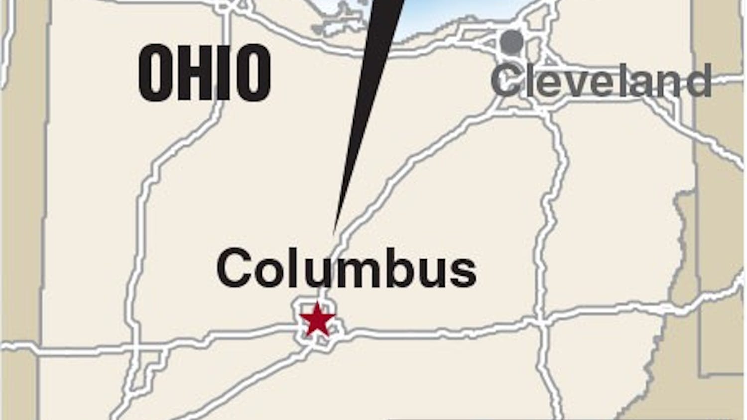 Locator map of Columbus, Ohio where a boy with a BB gun was shot and killed by police.