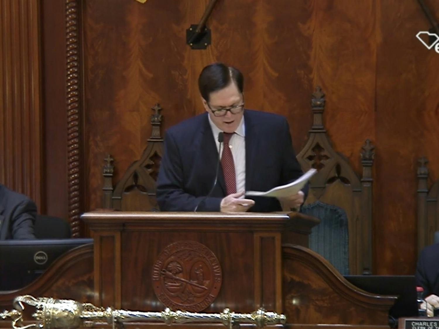 Speaker of the House, Jay Lucas, conducts vote to get the H. 5198 bill presented to the house floor during a meeting on April 5, 2022. The SC House of Representatives passed bill H. 5198, which would restructure the USC board of trustees.