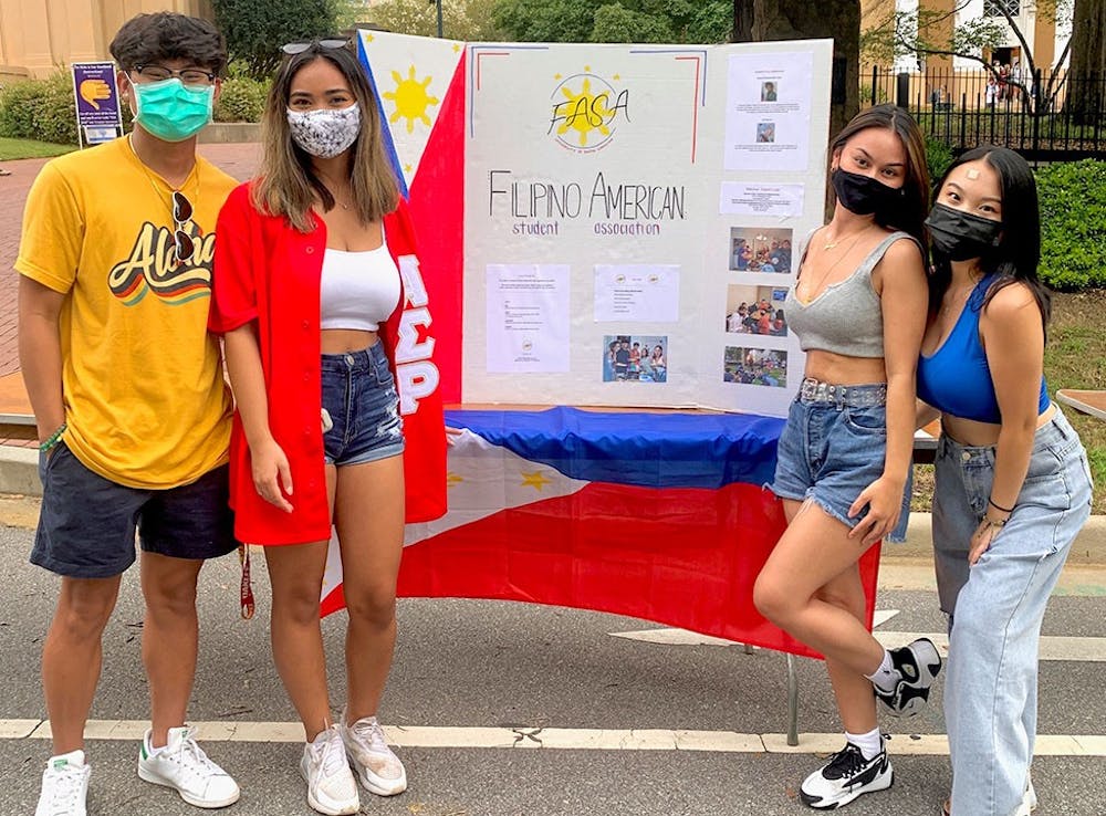 The Filipino American Student Association tabling on Green St. outside the Melton Observatory.