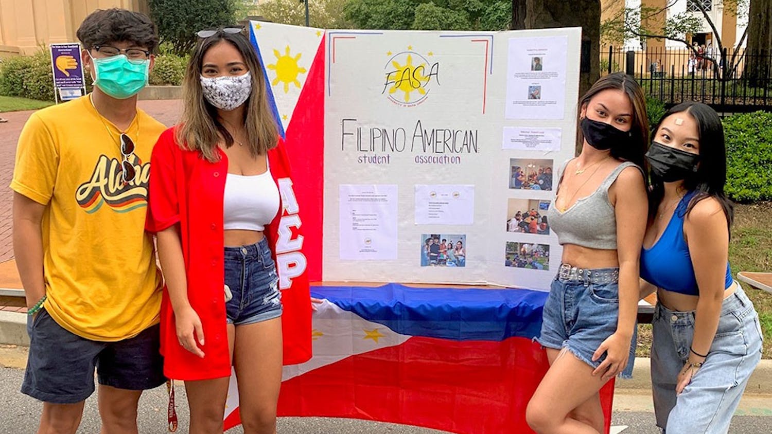 The Filipino American Student Association tabling on Green St. outside the Melton Observatory.