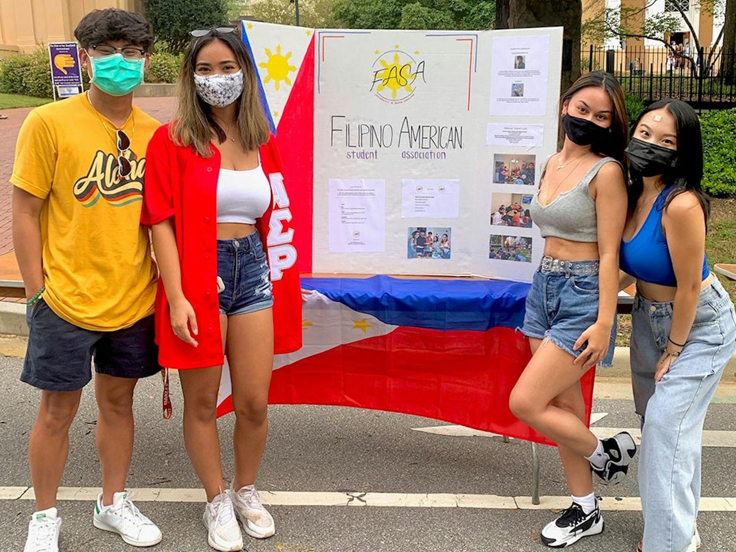 The Filipino American Student Association tabling on Green St. outside the Melton Observatory.