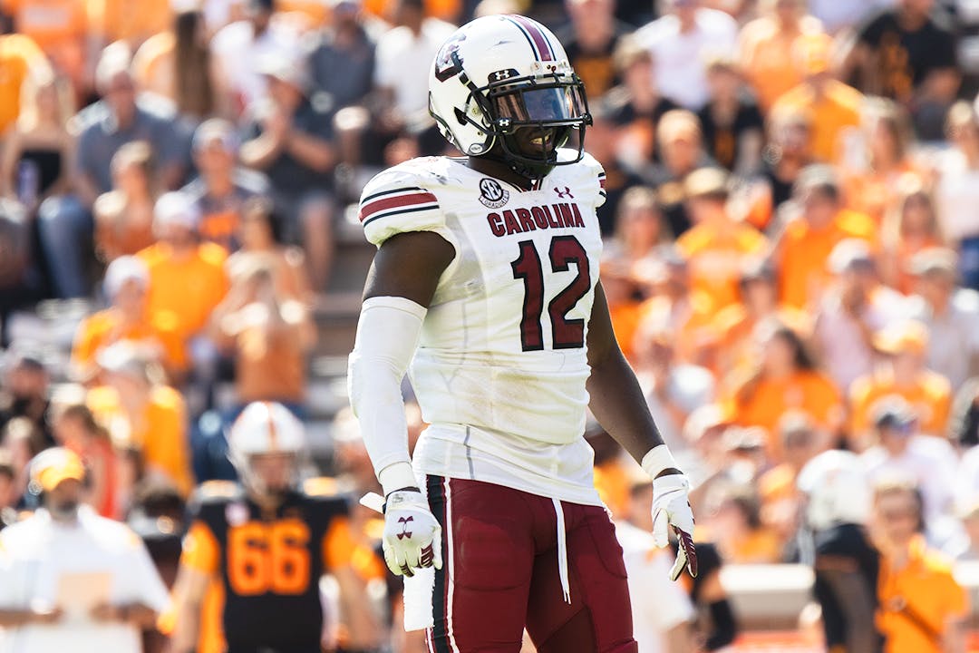 Redshirt senior defensive back Jaylan Foster taking the field at Neyland Stadium on Oct. 9, 2021.