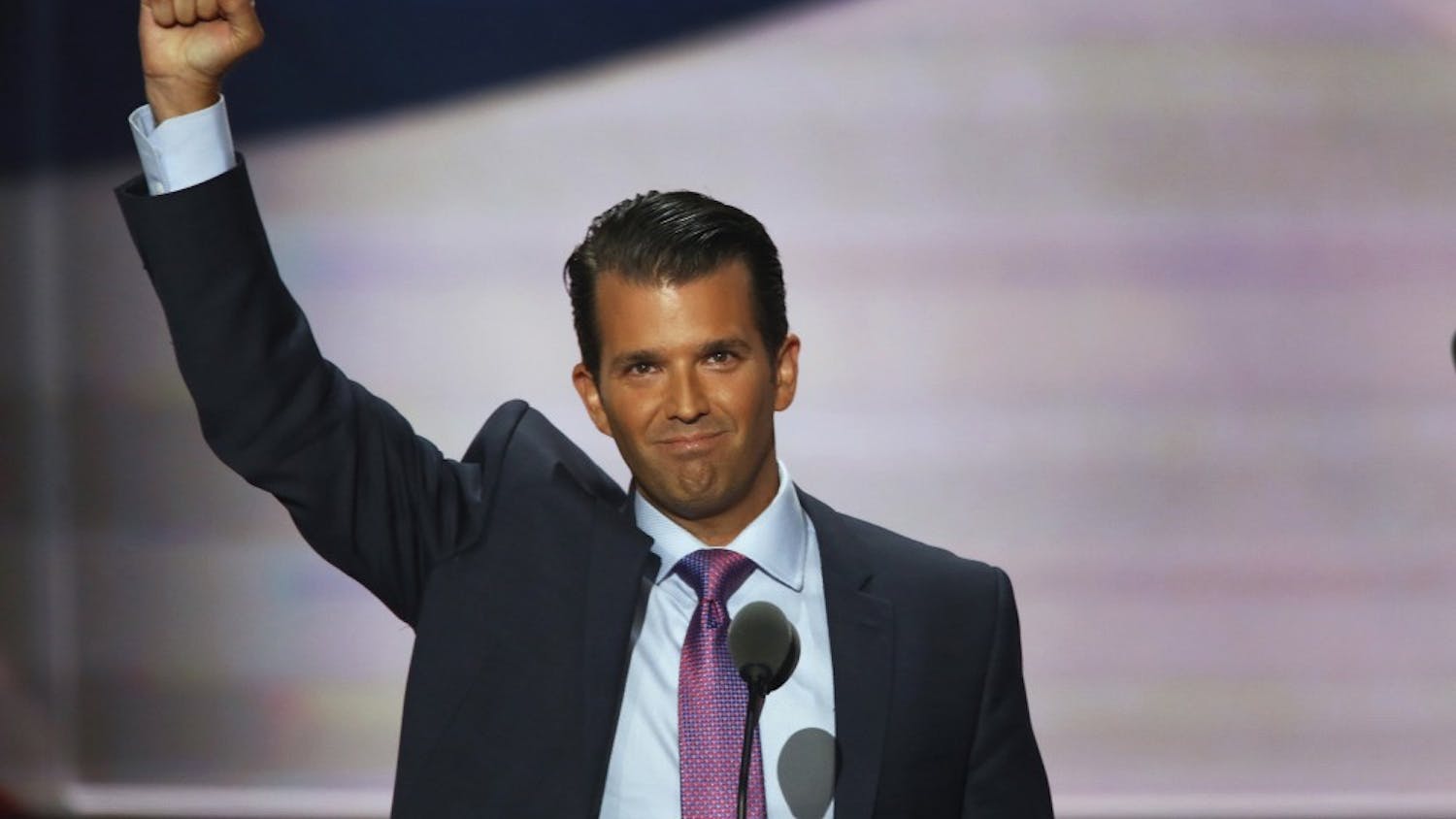 Donald Trump Jr., Donald Trump's son, speaks on the second day of the Republican National Convention on Tuesday, July 19, 2016, at Quicken Loans Arena in Cleveland. (Carolyn Cole/Los Angeles Times/TNS)