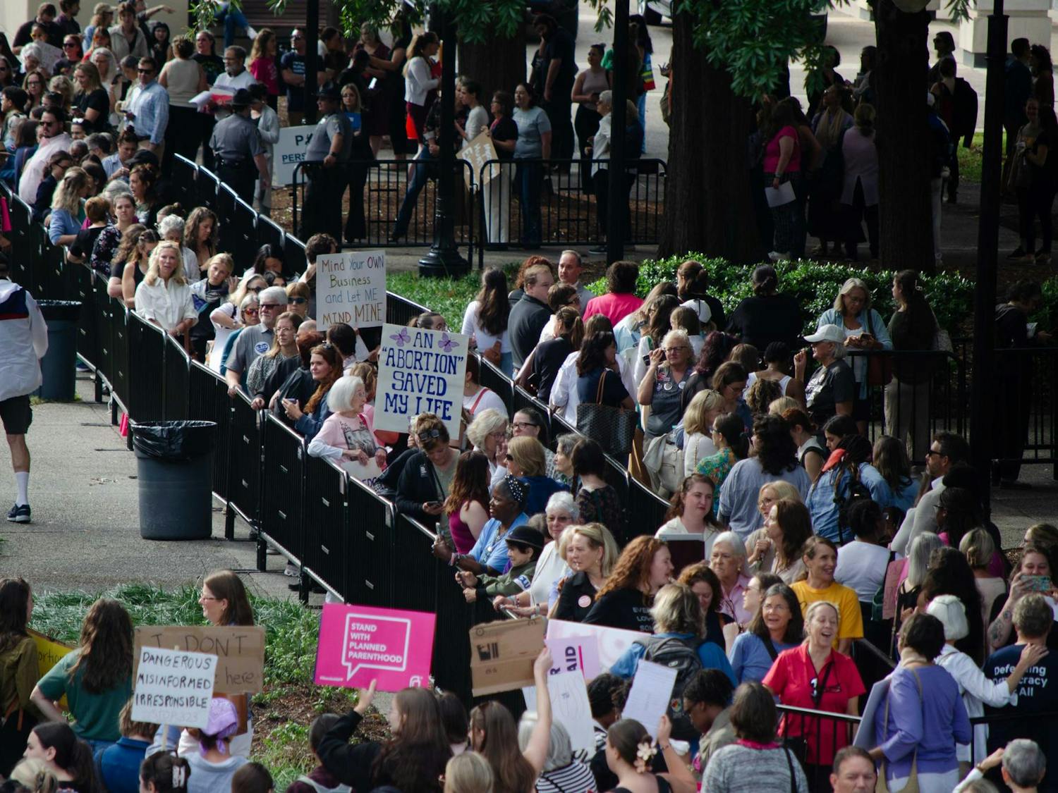 People wait in line to speak in front of the Senate Subcommittee of the Medical Affairs Committee about Senate Bill 323 at the South Carolina State Capitol on Oct. 1, 2025. If approved by the committee, the bill would still need to go through the House and Senate and be signed by the Governor to become law.
