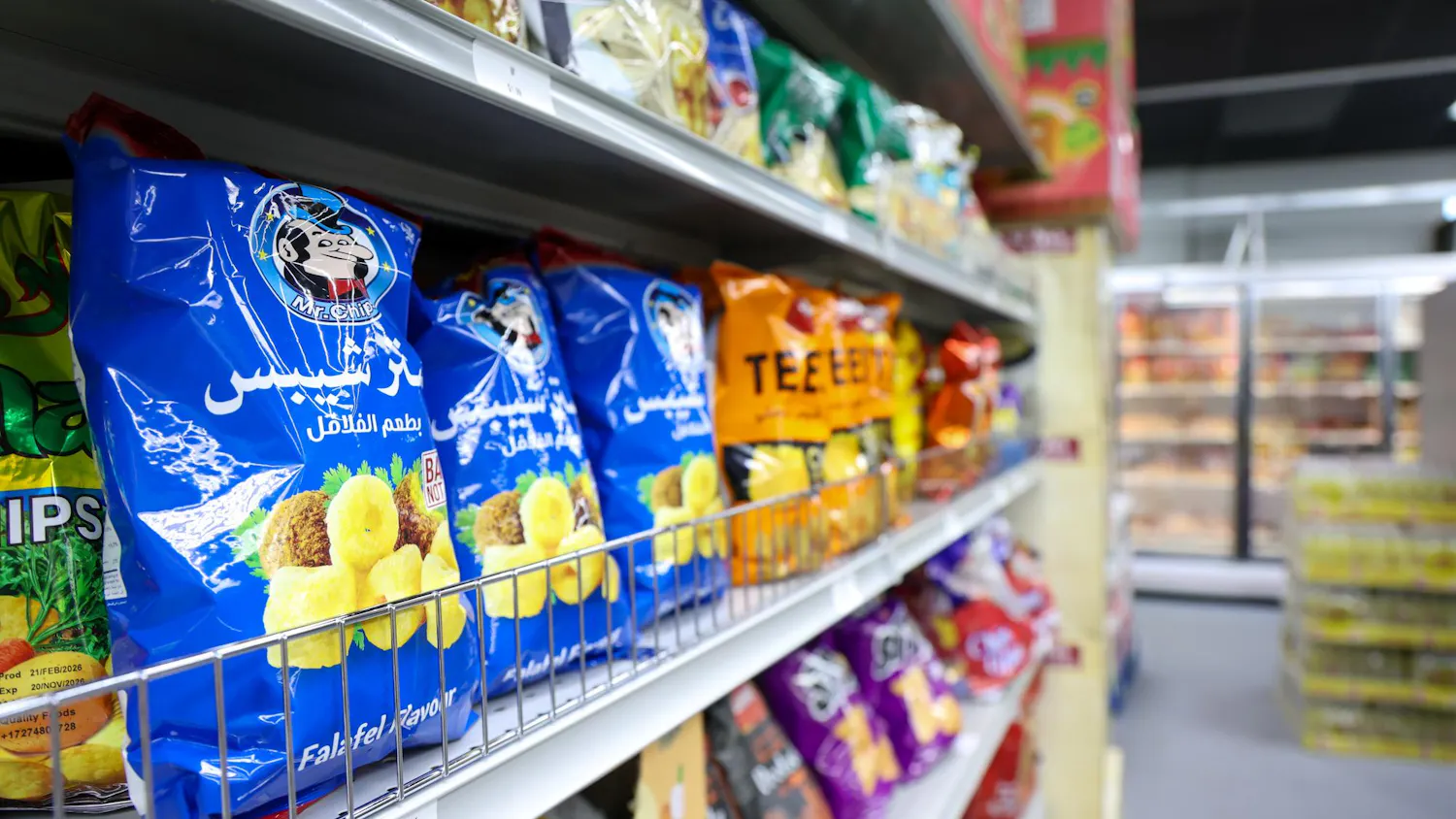 Multiple Middle Eastern snacks on display at Al Salam Groceries on Aug. 18, 2026. The store is open every day from 8 a.m. to 10 p.m.