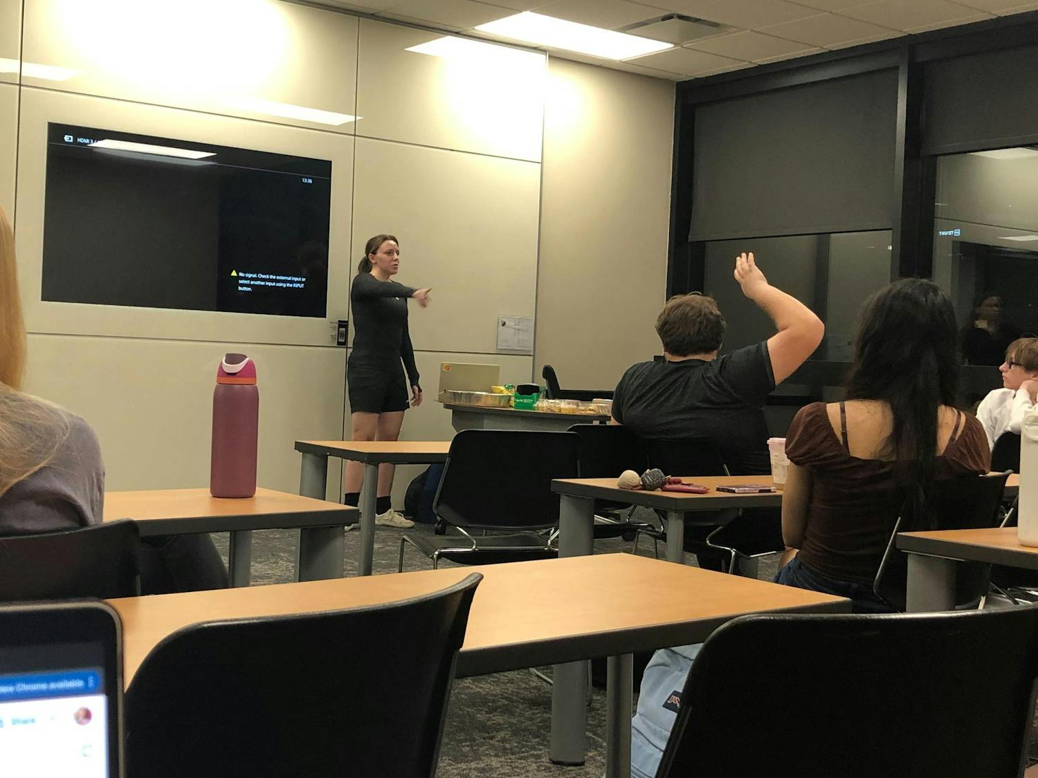 Members of USC's Political Converse club participate in discussions at one of its meetings.