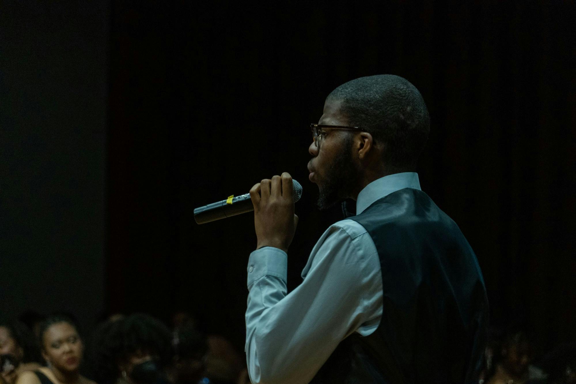 Second-year broadcast journalism student Justin Mitchell performed a soulful rendition of Sam Cooke's "A Change is Gonna Come" on Feb. 25, 2022. Mitchell spoke about the importance the song has to black excellence before he took to the stage. 