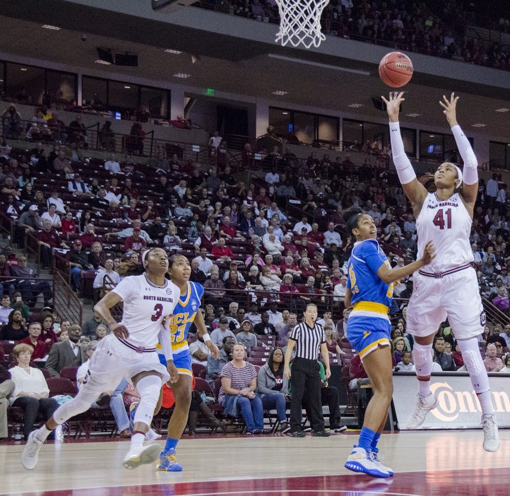 The Gamecocks faced off against UCLA women's basketball team and won with a final score of 66-57. 