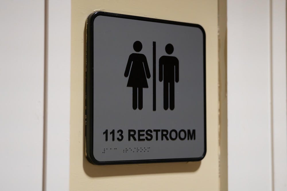 <p>The Green Quad C lobby's unisex bathroom on Feb. 8, 2026.</p>