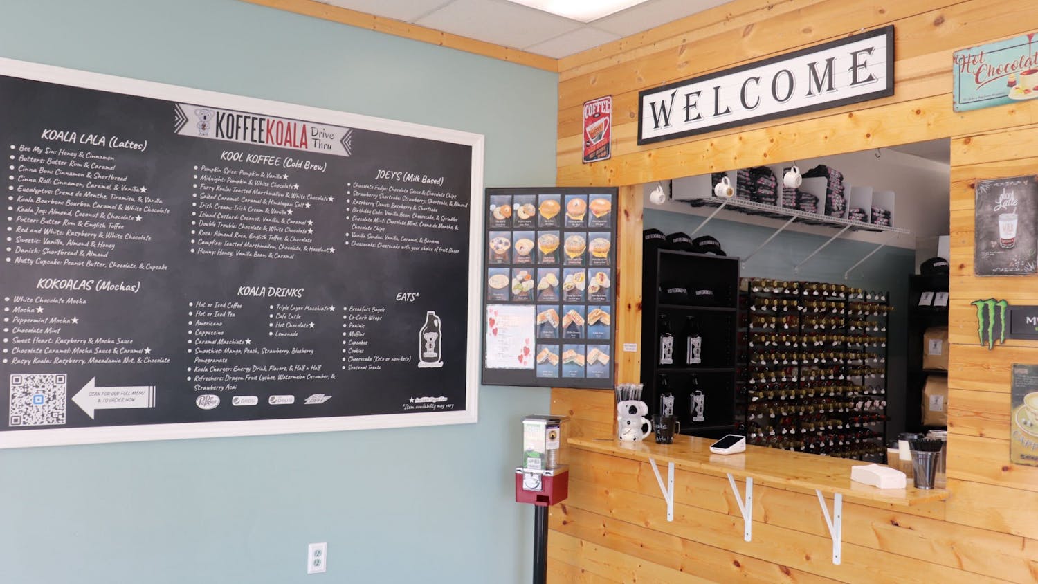 A photo of the inside of Koffee Koala coffee shop, located in the Cayce Crossing shopping center, on Feb. 15, 2023. The USC alumni-owned store offers drinks made in-house and fresh breakfast options. The shop is open seven days a week.