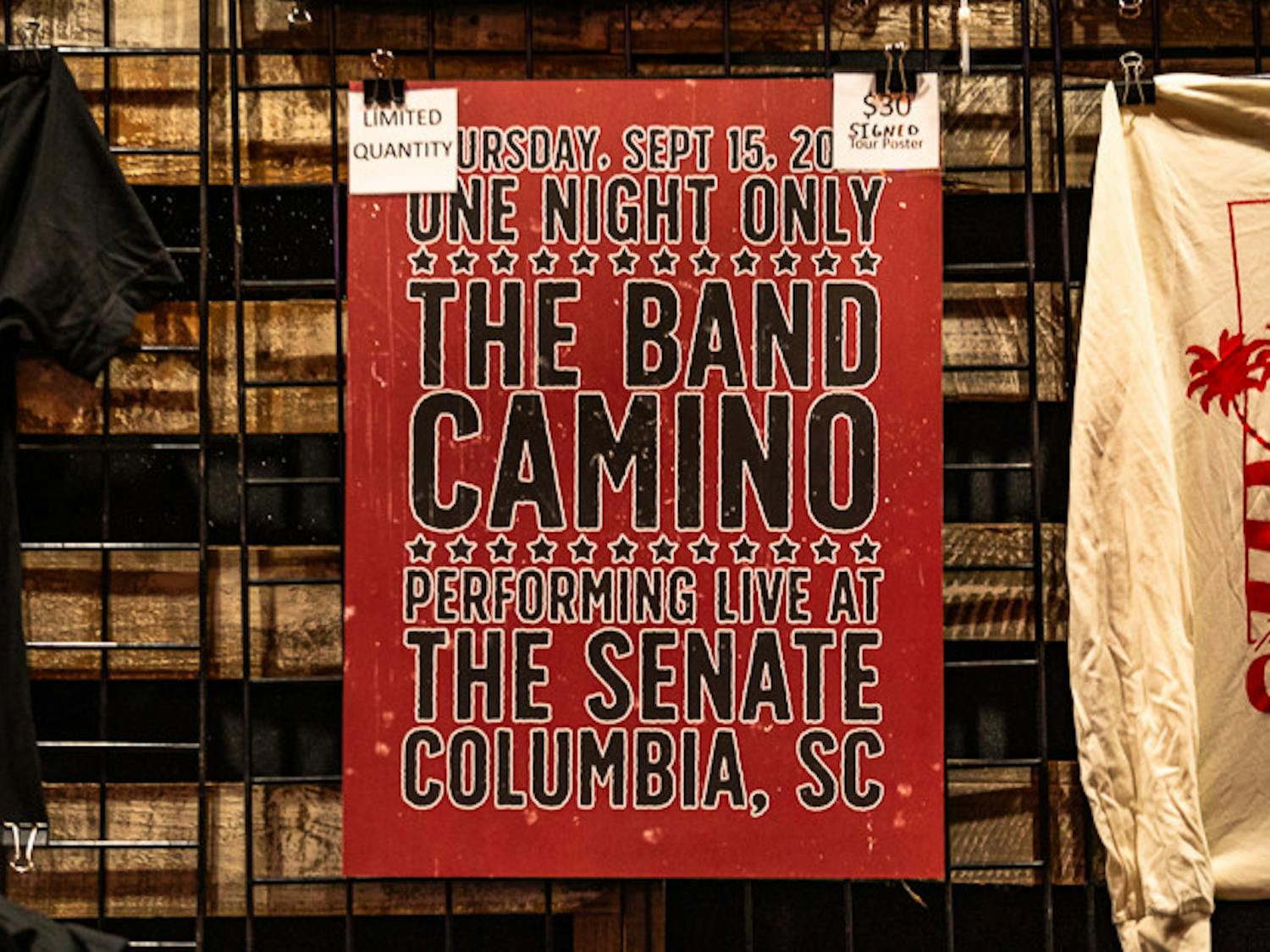 Band poster for The Band CAMINO at The Senate in Columbia, SC on Sept. 15, 2022. The band last performed in Columbia on Aug. 26, 2018 at New Brooklyn Tavern.