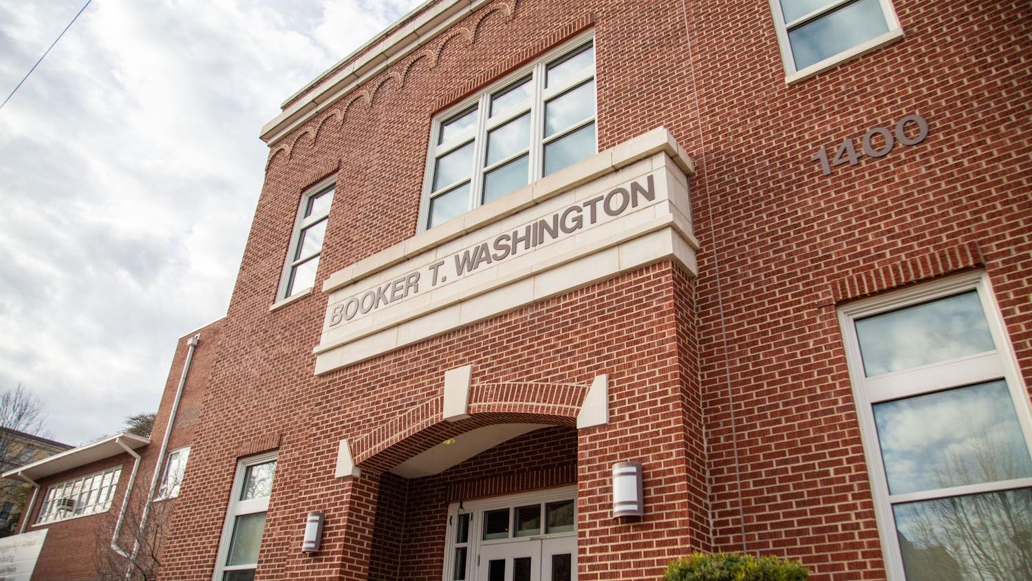 The main entrance to the old Booker T. Washington High School stands on the University of South Carolina campus on Jan. 26, 2024. The school was the largest black high school in South Carolina before closing in 1974.