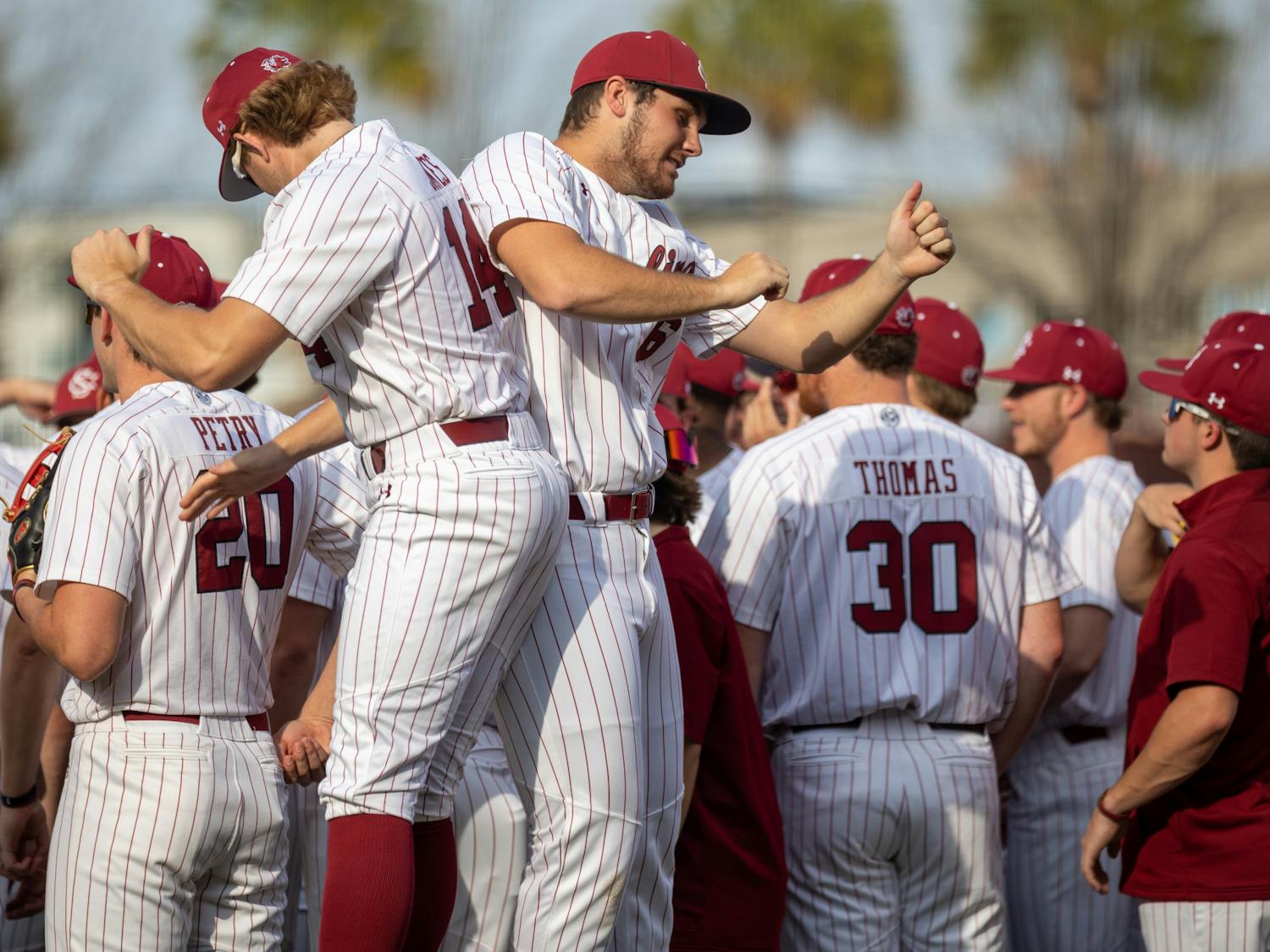 The University of South Carolina upheld a winning streak against the University of Pennsylvania during a three-game series starting on Feb. 24, 2023, at Founders Park. The No. 23 Gamecocks started the weekend strong and never looked back, finishing 7-4 on Friday, 1-0 on Saturday and 6-5 on Sunday.